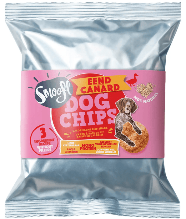 Smoofl - Dog Chips Duck, Rice-Based Low Calorie Treat, Mono Protein, Easy to Digest, Adult, All Breed Sizes - 50 g