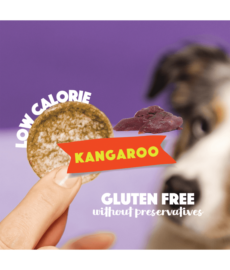 Smoofl - Dog Chips Kangaroo, Rice-Based Low Calorie Treat, Mono Protein, Hypoallergenic, Easy to Digest, Made in Belgium, Adult, All Breed Sizes - 50 g