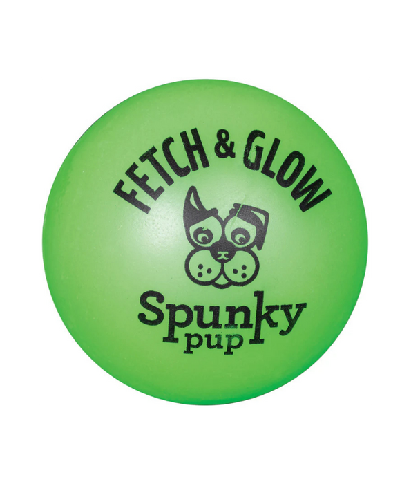 Spunky Pup - Fetch & Glow Balls, Glow-in-the-Dark Floating Fetch Toy, Assorted 2-Pack - Small