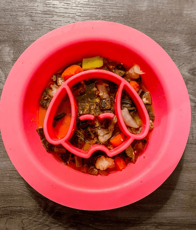 Spunky Pup - Slow Feeder & Lick Pad Combo, Food-Grade Silicone Slow Feeding Bowl for Dogs - Pink & Purple