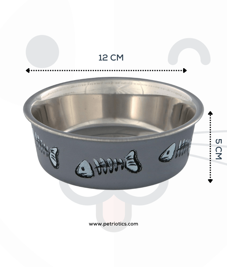 Trixie - Stainless Steel Bowl - For Cats And Mini Dogs - With Anti-Slip Rubber -  300ml