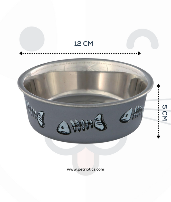 Trixie - Stainless Steel Bowl - For Cats And Mini Dogs - With Anti-Slip Rubber -  300ml