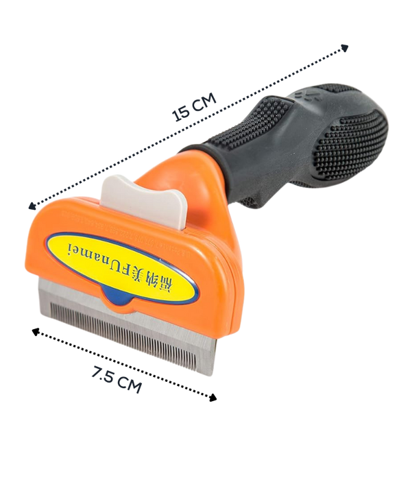 Funamei - Professional Deshedding Tool, Long Hair Designer, Reduces Shedding Up to 90% for Dogs - Medium & Large