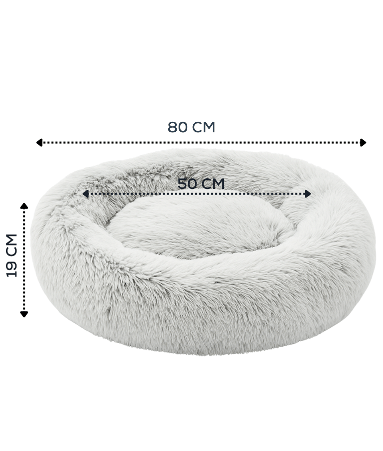 Tall Tails - Cuddle Donut Round Bed, Faux Fur, Real Feel Fabric, Machine Washable, Dog & Cat Bed