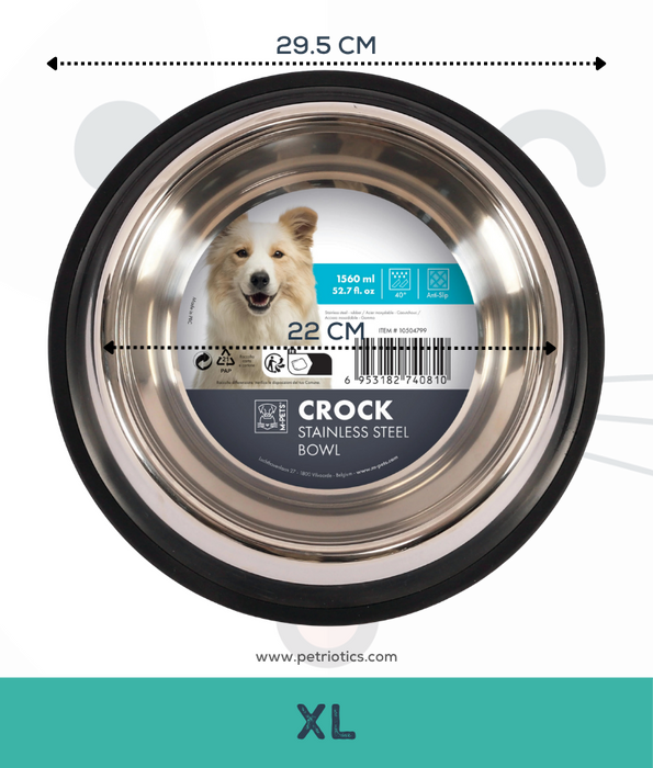 M-Pets Crock Stainless Steel Bowl