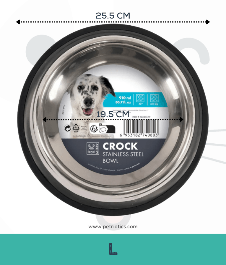 M-Pets Crock Stainless Steel Bowl