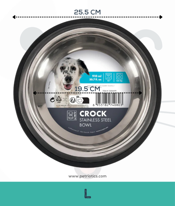 M-Pets Crock Stainless Steel Bowl