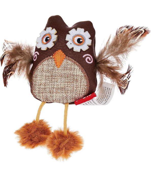GiGwi Owl Catch & Scratch  Eco Line  With Silvervine Leaves And  Leatherette