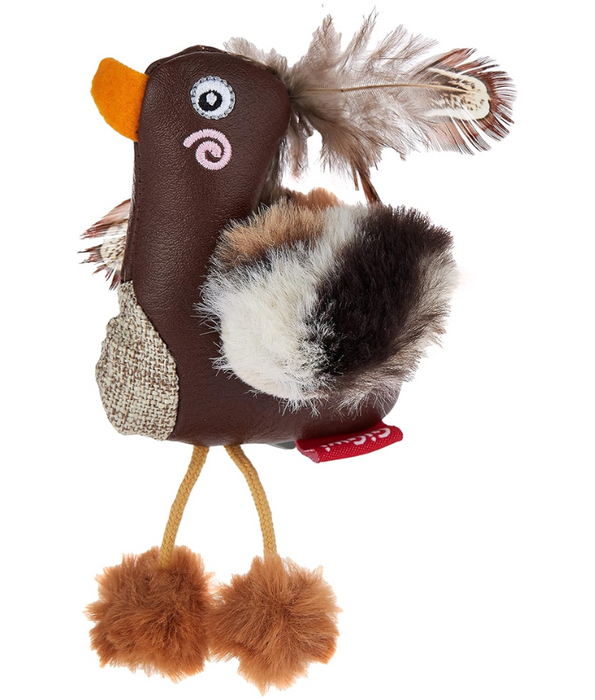 GiGwi Duck Catch & Scratch Eco line with Slivervine Leaves and Leatherette  (NF)