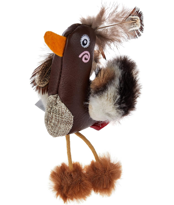 GiGwi Duck Catch & Scratch Eco line with Slivervine Leaves and Leatherette  (NF)