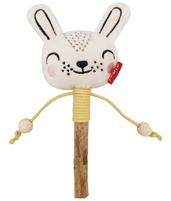 GiGwi Rabbit Catch & Scratch Eco line with Slivervine Leaves and Stick -NF