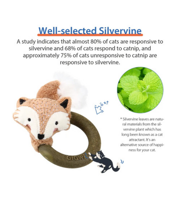 GiGwi Fox Catch & Scratch Eco line with Slivervine Ring