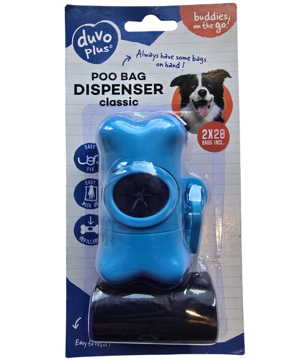 Duvo- Plus Poo Bag Dispenser Classic – Includes 2 × 20 Bags