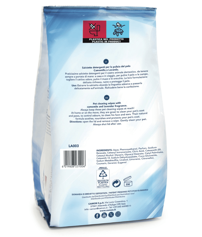 Camon Salviette Cleansing Wipes With Camomile & Lavender Fragrance 100 Sheets