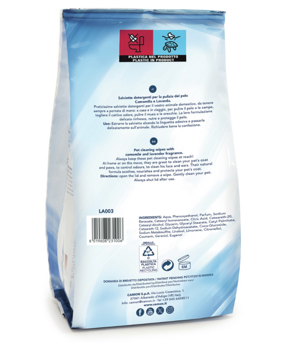 Camon Salviette Cleansing Wipes With Camomile & Lavender Fragrance 100 Sheets