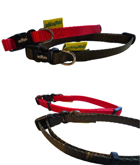 Animate - Walkingmate – Heavy Duty Nylon Dog Collar – Red (Small 20–35cm)