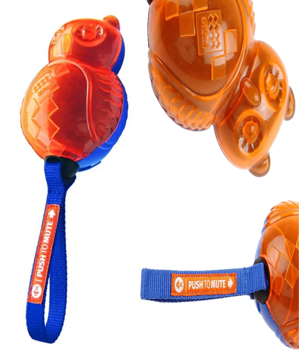 GiGwi - Orange Owl Push to Mute Dog Toy