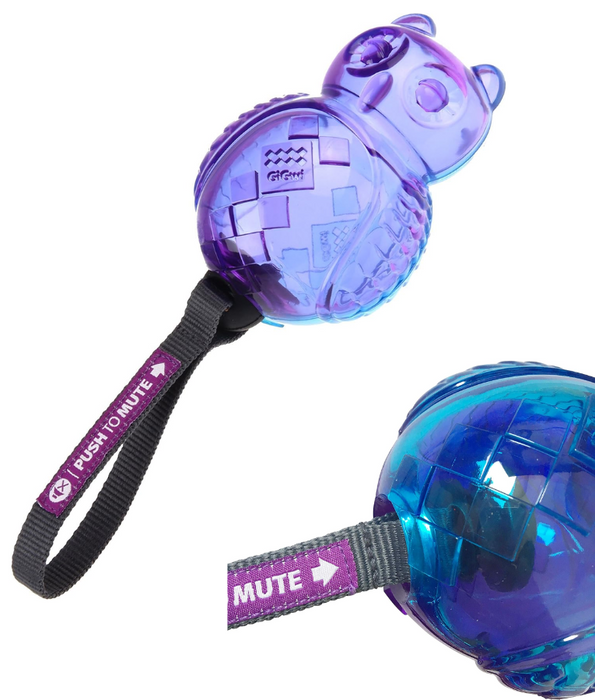 GiGwi - Orange Owl Push to Mute Dog Toy