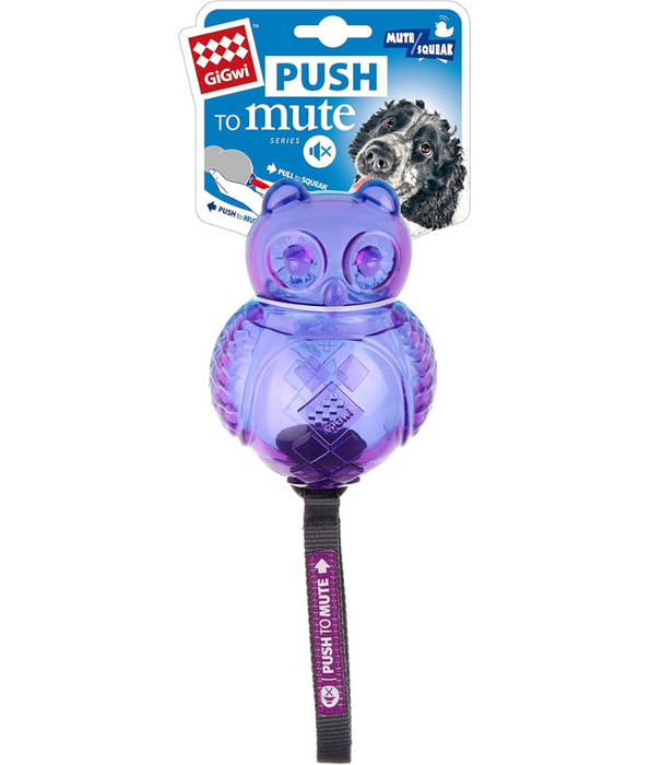 GiGwi - Orange Owl Push to Mute Dog Toy
