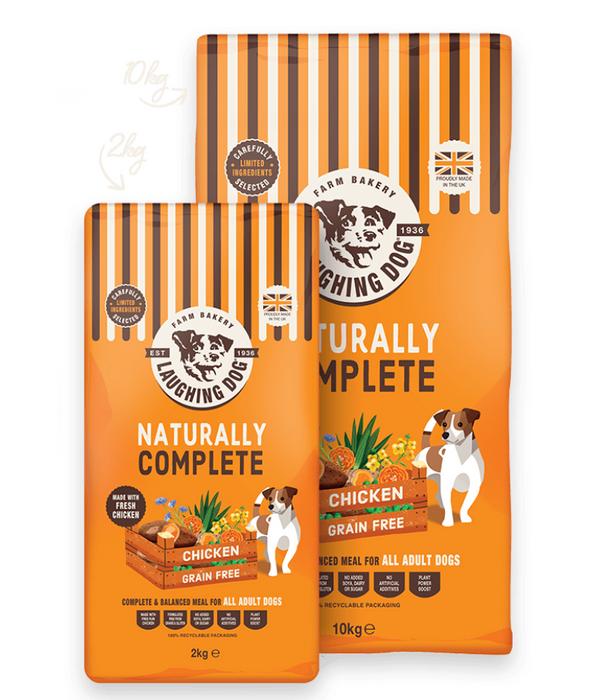 Laughing Dog - Naturally Complete Chicken, Grain-Free, Immune Support, Adult Dry Dog Food For All Breeds - 2kg, 10kg