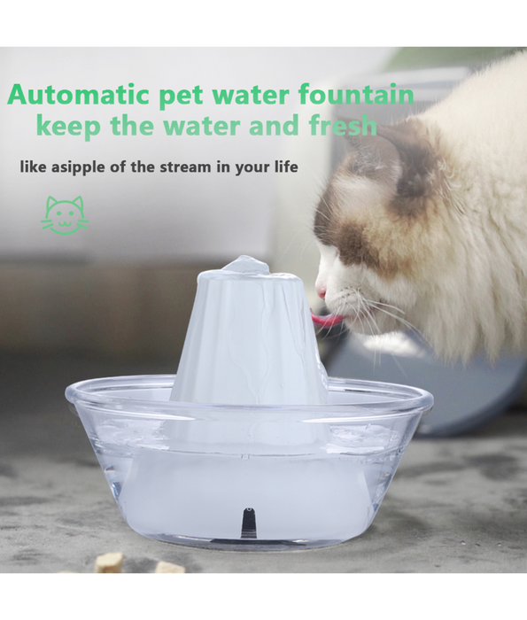 FocusPet - Small Cat & Dog Water Fountain – USB-Powered, Quiet Flow, Portable Design – 11x11x12.2 cm