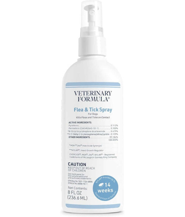 Synergy Labs - Veterinary Formula, Flea & Tick Spray With Nylar Insect Growth Regulator, Kills on Contact, For Dogs - 236.6 ml