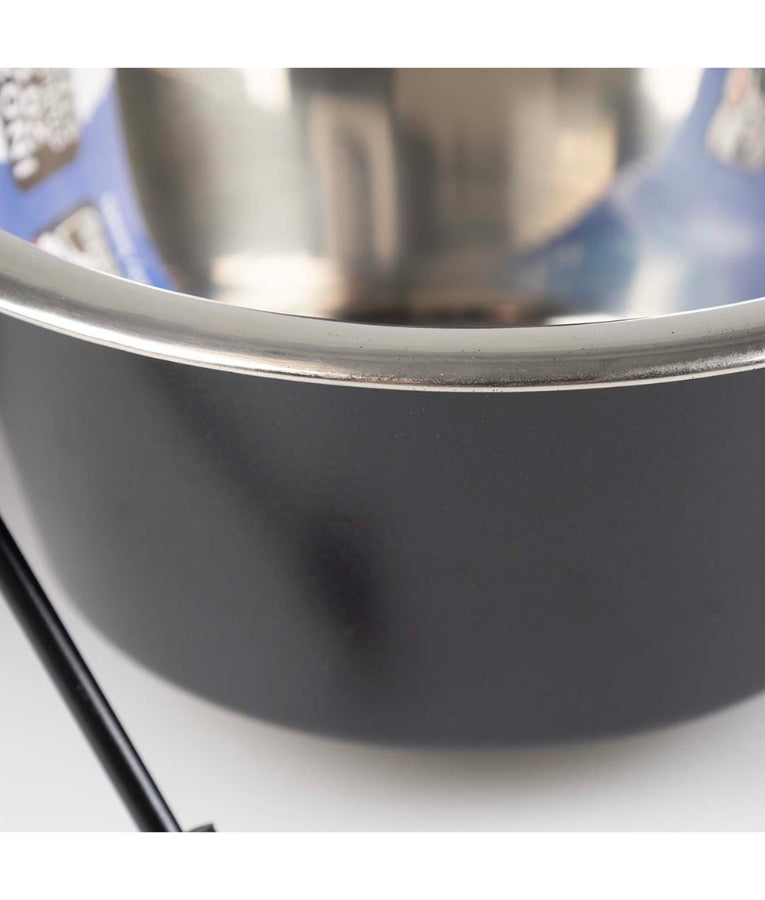 Duvo - Twin Feeders Dinner Set Wire Stand Bowl Black