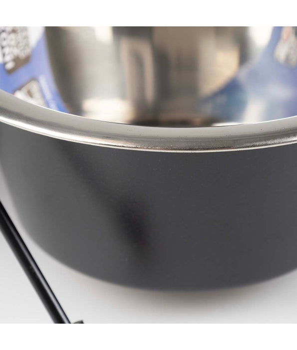 Duvo - Twin Feeders Dinner Set Wire Stand Bowl Black