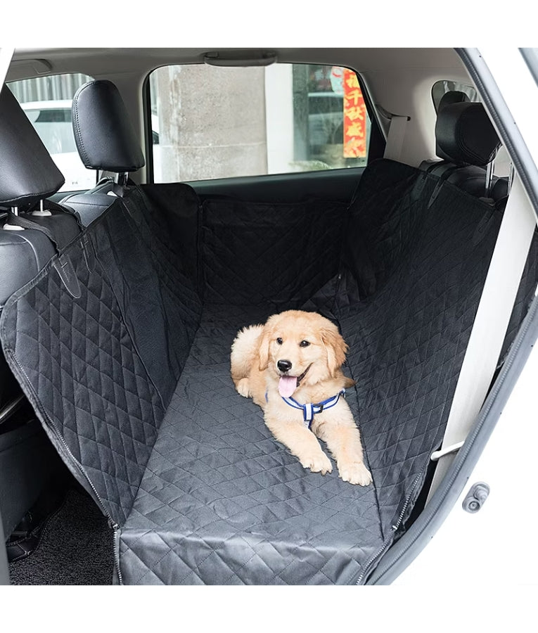 Car Seat Cover, Quilted Hammock Design With Velcro Seatbelt Openings, For Dogs - 140 x 45cm