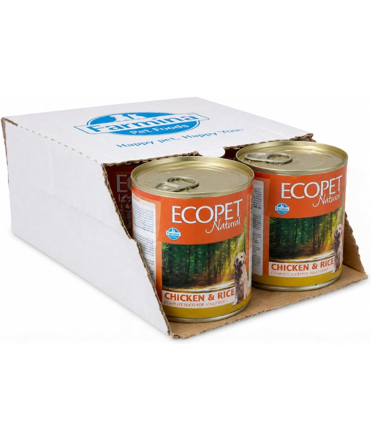 Farmina - Ecopet Natural Chicken & Rice, Adult All Breed Sizes, Complete Nutrition Wet Dog Food - 300 g