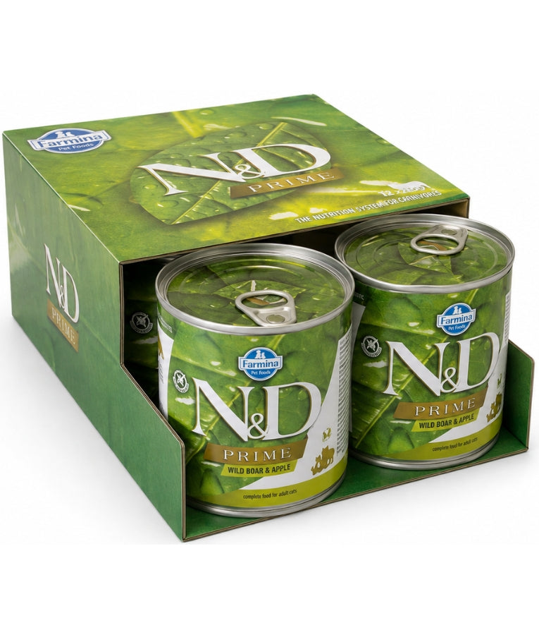 Farmina - N&D Wild Boar & Apple, Grain-Free, High Animal Protein, Low Glycemic, Adult All Breeds, Wet Dog Food - 285 g