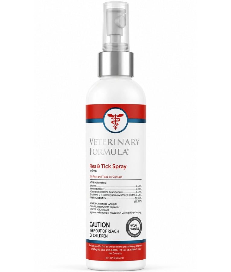 Synergy Labs - Veterinary Formula, Advanced, Flea & Tick Spray With Nylar Insect Growth Regulator, Kills on Contact, For Dogs - 236.6 ml