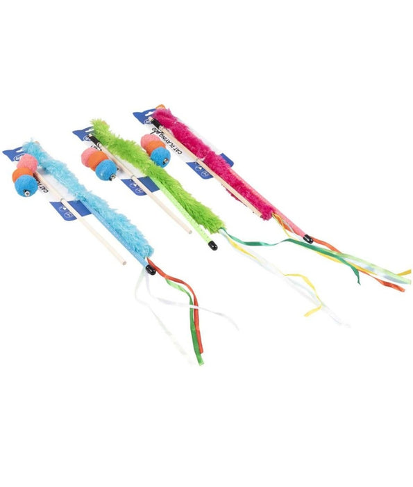 Duvo Plus - Playing Rod Set, Plush Tail & Balls, Set of 2, Random Color