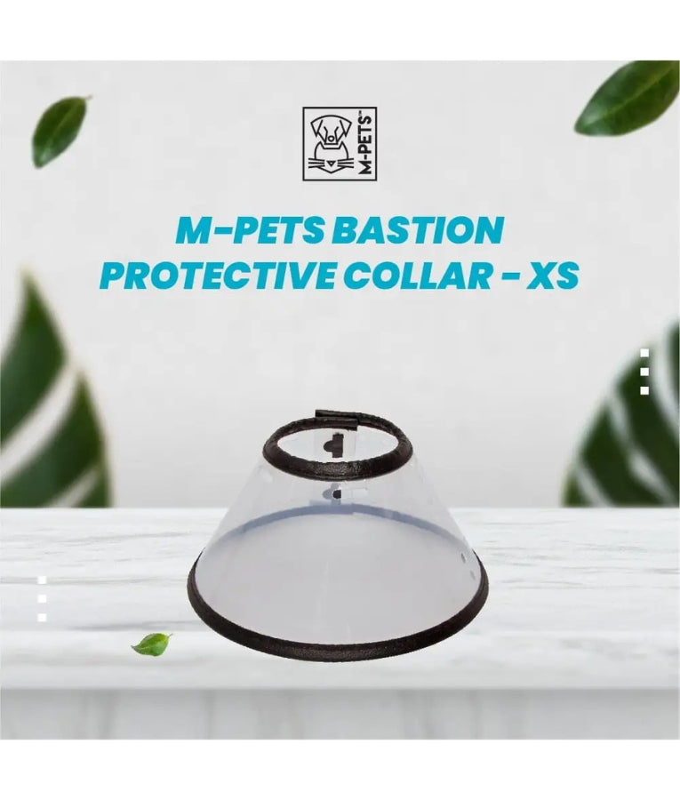 M-Pets - Bastion Protective Recovery Collar, Lightweight Adjustable Cone With Soft Edge, For Dogs & Cats - XS-S-M-L-XL