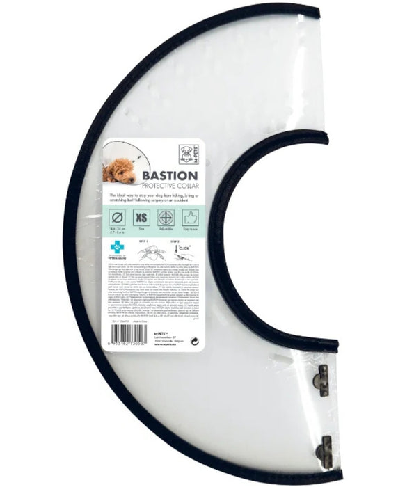 M-Pets - Bastion Protective Recovery Collar, Lightweight Adjustable Cone With Soft Edge, For Dogs & Cats - XS-S-M-L-XL