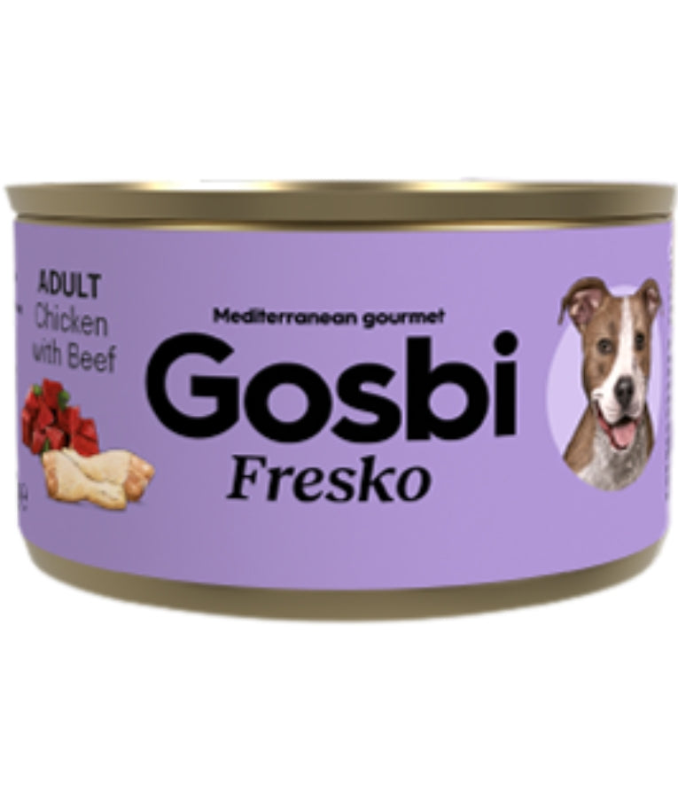Gosbi - Fresko, Grain-Free Chicken & Beef Adult Complementary Wet Dog Food - 150 g