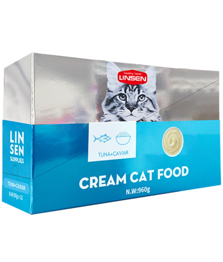 Linsen - Creamy Treat With Tuna & Caviar, Digestive Support, Cat Treats - 80g