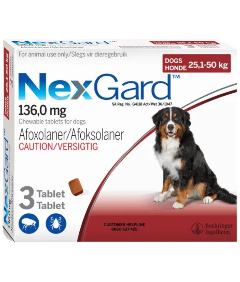 Nexgard - Tick and Flea Protection - 25-50KG