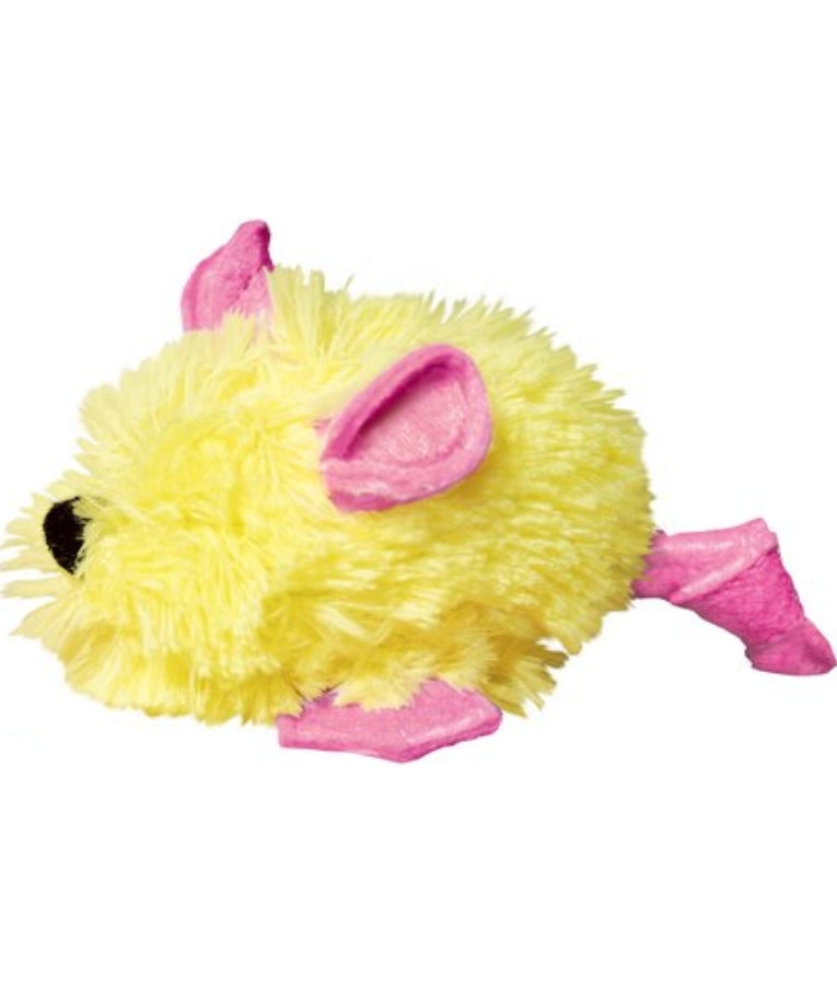 Kong - Cat Kitten Mouse Toy, Soft Plush With Catnip & Crinkle Sound, For Cats - Pack of 2 (4x1x6cm each)