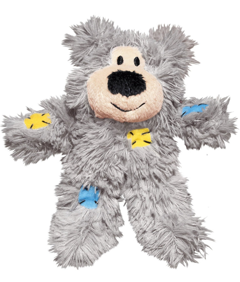Kong - Cat Softies Patchwork Bear, Catnip-Filled Plush With Crinkle Sound, For Cats - 13x8x5cm