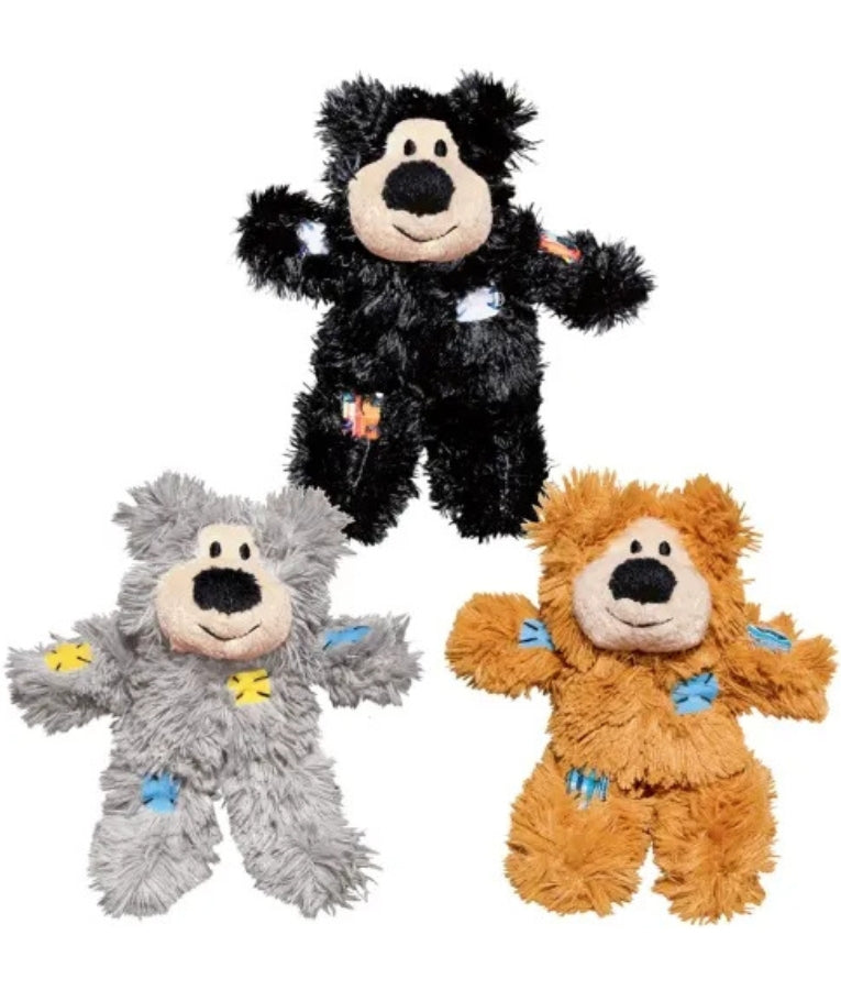 Kong - Cat Softies Patchwork Bear, Catnip-Filled Plush With Crinkle Sound, For Cats - 13x8x5cm