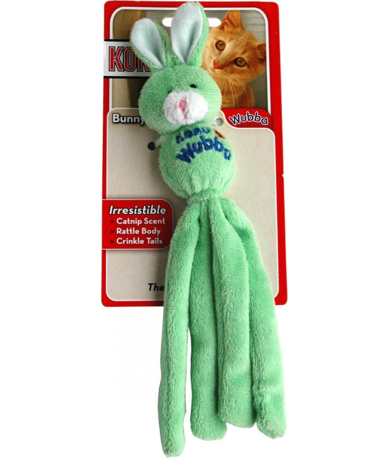 Kong - Wubba Cat Rabbit, Crinkly Tails With Catnip & Squeaker, For Cats - 21x4x4cm