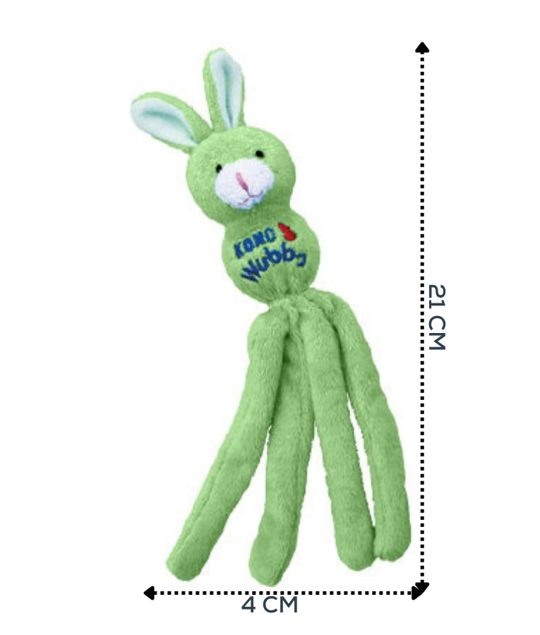Kong - Wubba Cat Rabbit, Crinkly Tails With Catnip & Squeaker, For Cats - 21x4x4cm