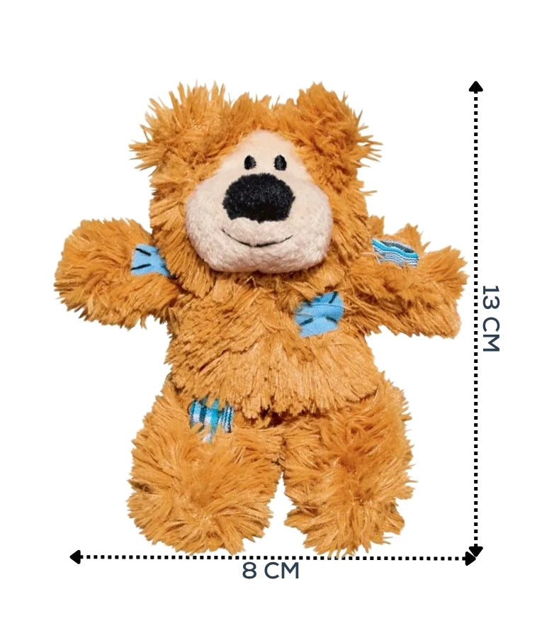 Kong - Cat Softies Patchwork Bear, Catnip-Filled Plush With Crinkle Sound, For Cats - 13x8x5cm