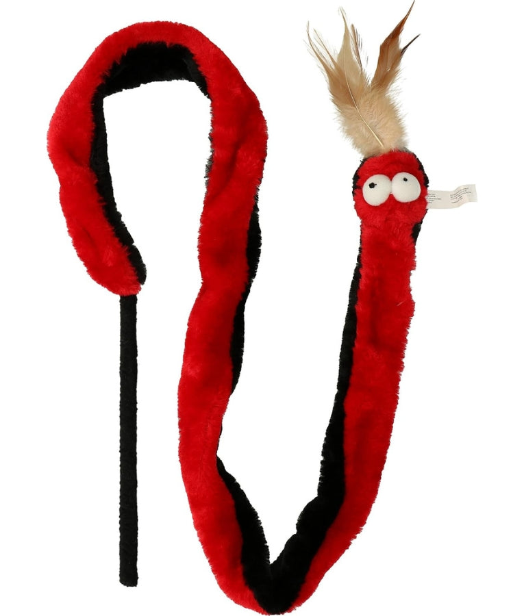 Kong - Snake Teaser, Feather Wand With Rattle, For Cats - 140cm