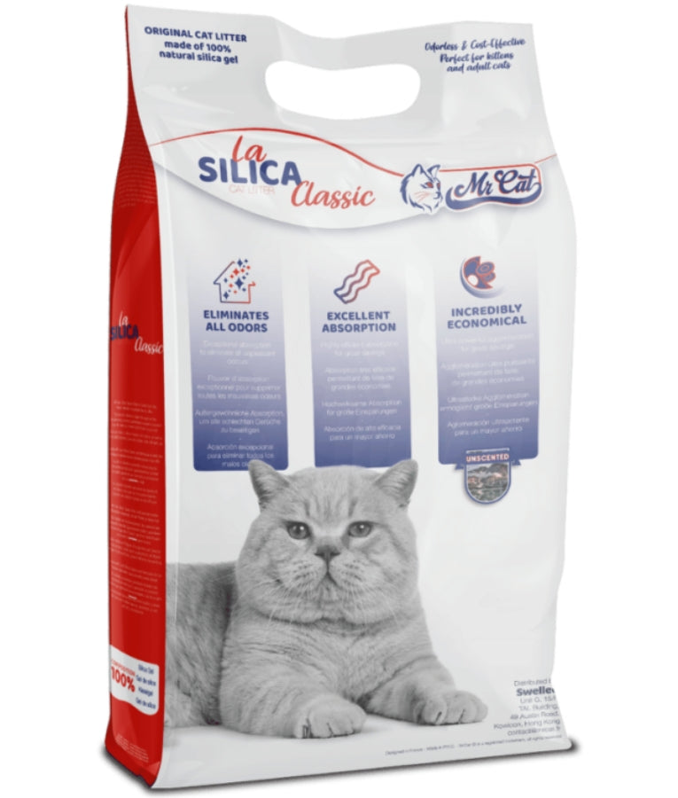 Mr. Cat - La Silica Classic Unscented Cat Litter, Silica Crystal With 99.7% Dust-Free Formula, For Cats - 10L (1.5kg)