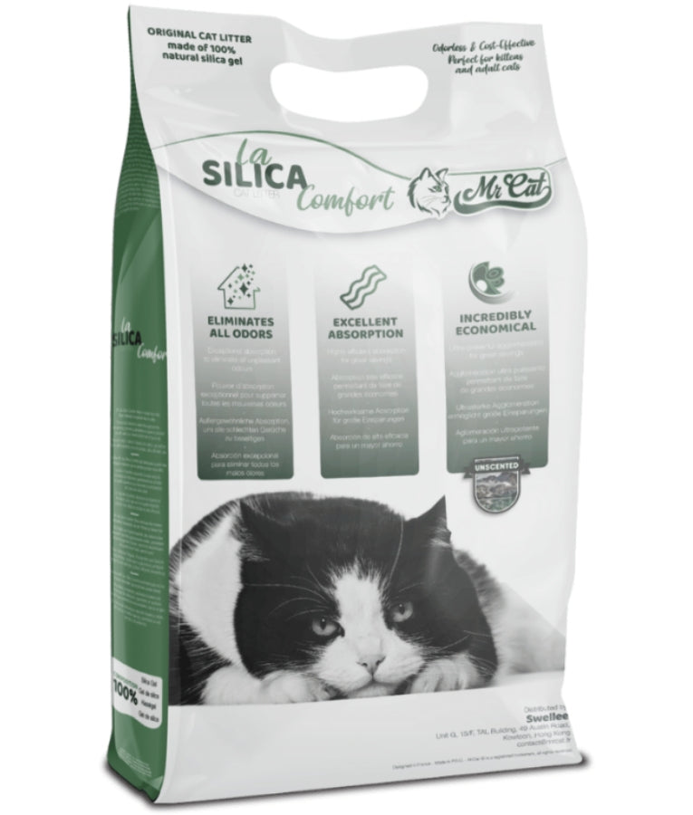 Mr. Cat - La Silica Comfort Unscented Cat Litter, Ultra-Fine Silica Crystal With 99.7% Dust-Free Formula, For Cats - 10L (1.5kg)