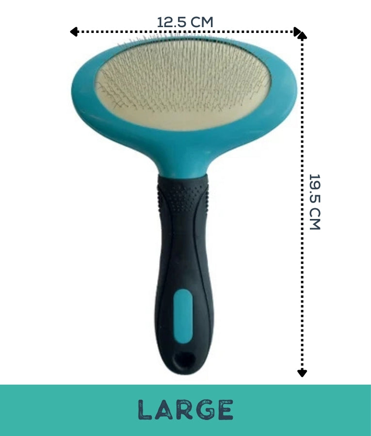 M-Pets - Hairdo Oval Slicker Brush, Ergonomic Detangling Design, For Dogs & Cats - S - L