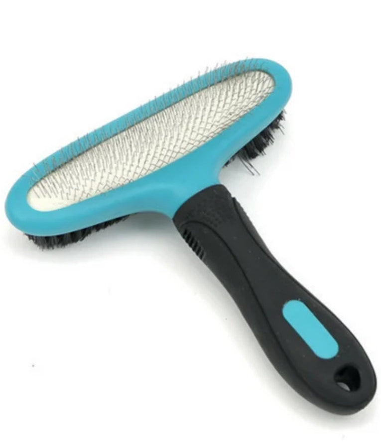 M-Pets - HAIRDO Double-Sided Slicker Brush, Two-Sided, For Short & Long Coats, For Dogs & Cats - 15 x 17 cm