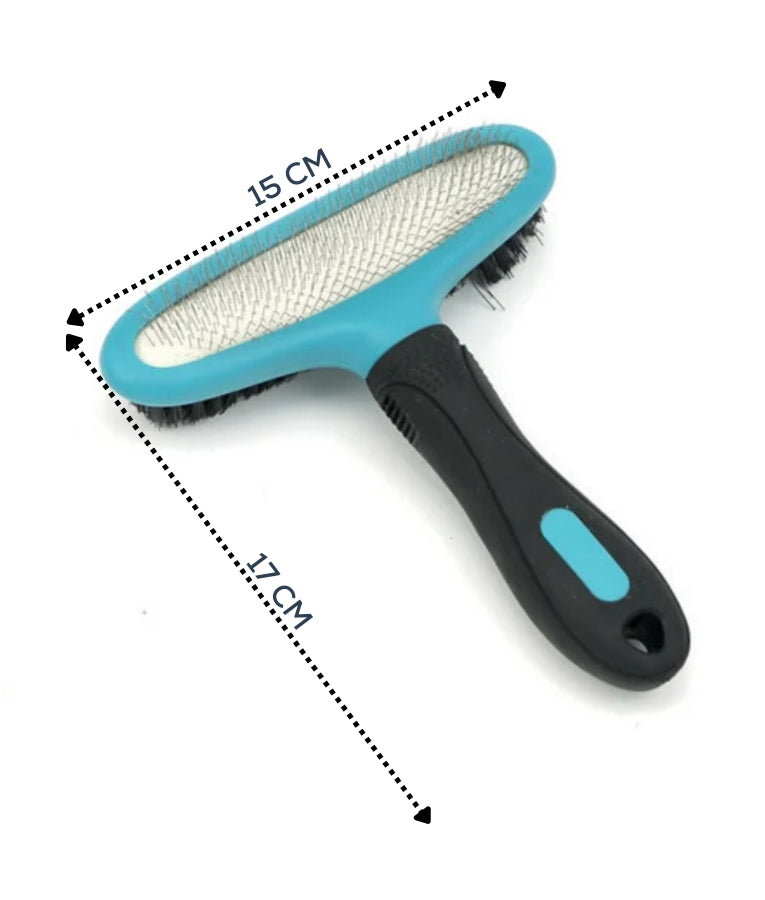 M-Pets - HAIRDO Double-Sided Slicker Brush, Two-Sided, For Short & Long Coats, For Dogs & Cats - 15 x 17 cm